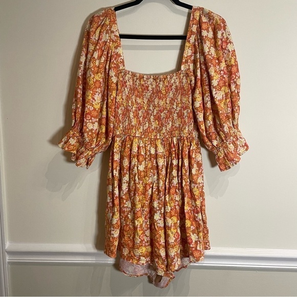 Free People Show Me Love Orange Romper size XS - Picture 7 of 12